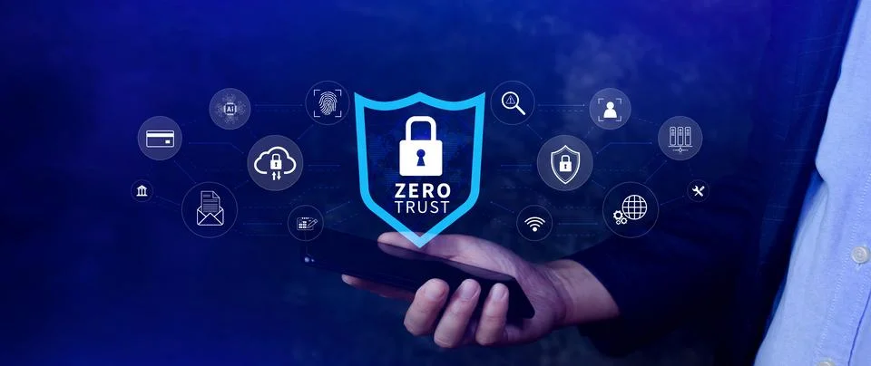 Zero trust and security concept. Business security network and private data.. Stock Photos