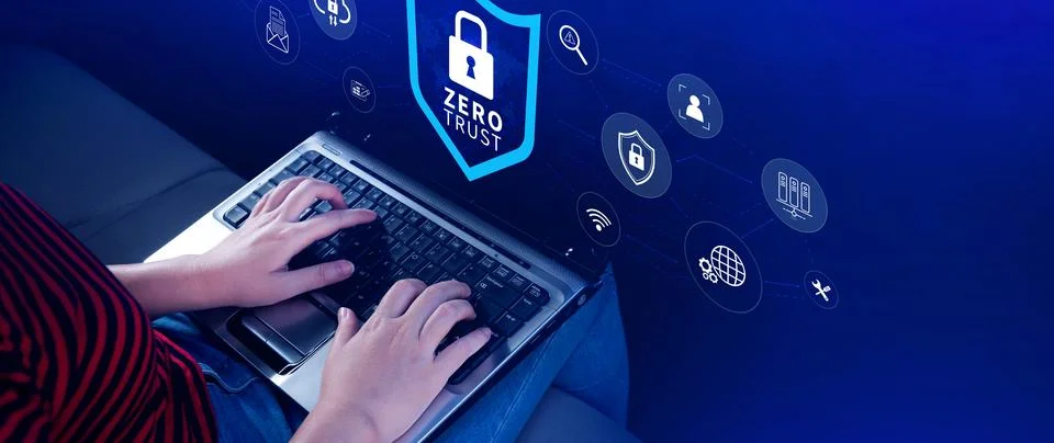 Zero trust and security concept. Business security network and private data.. Stock Photos