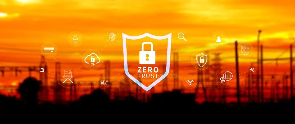 Zero trust and security concept. Business security network and private data.. Stock Photos