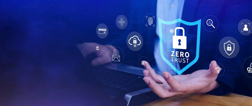 Zero trust and security concept. Business security network and private data.. Stock Photos