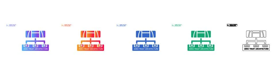 Zero Trust Architecture Concept Icons 스톡 일러스트