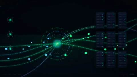 Zero Trust Cloud Data Flow and Cyber Security Infrastructure 스톡 동영상 344798664
