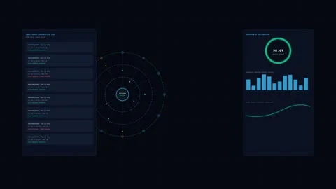 Zero Trust Cyber Security Dashboard Architecture Loop Stock Footage 345339405
