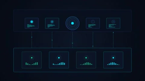 Zero Trust Cybersecurity Architecture Diagram 스톡 동영상 345105419