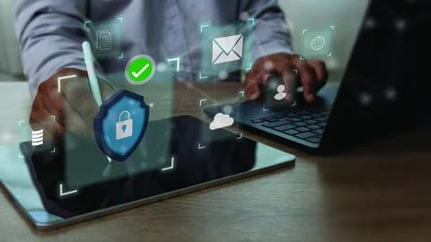 Zero Trust cybersecurity concept enterprise data protection, digital access.. Stock Photos
