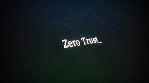 Zero Trust on digital screen message on computer screens Stock Footage 317007093
