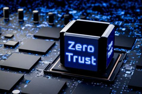 Zero trust network security concept. Zero trust in network accounts. The Stock Illustration