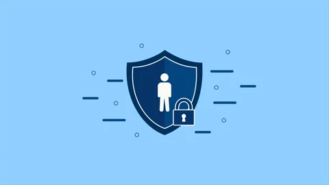 Zero trust security animation showing identity protection with shield Stock Footage 336609737