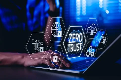 Zero trust security concept. Stock Photos