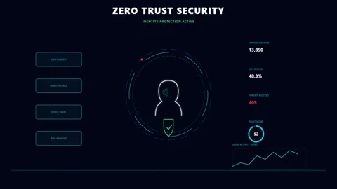 Zero Trust Security User Authentication Interface Animation Stock Footage 340880148