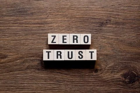 Zero trust - word concept on building blocks, text Stock Photos