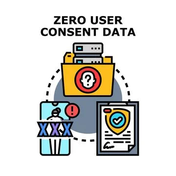 Zero user consent data concept illustration Stock Illustration