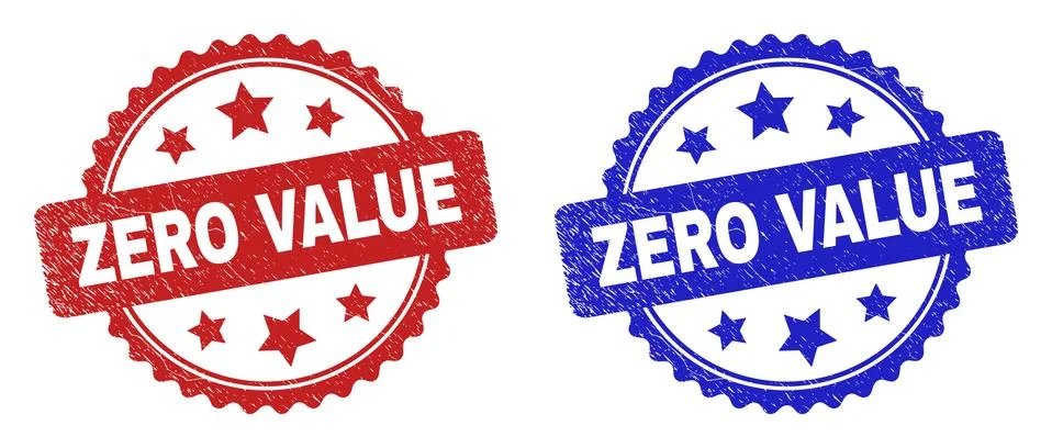 ZERO VALUE Rosette Stamps with Scratched Surface Ilustração Stock