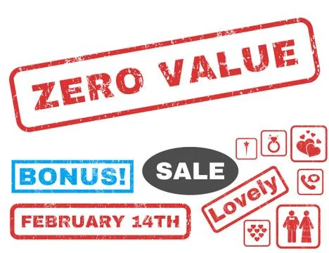 Zero Value Rubber Stamp with Bonus Illustrazione stock