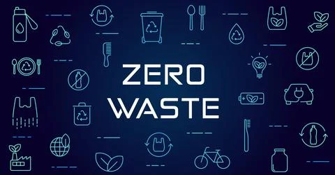 Zero waste 4k vector background Illustrazione stock