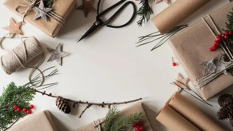 Zero waste and eco friendly christmas concept. Foto stock