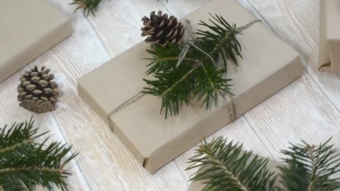 Zero waste and no plastic natural decor gifts Stock Footage 166015420