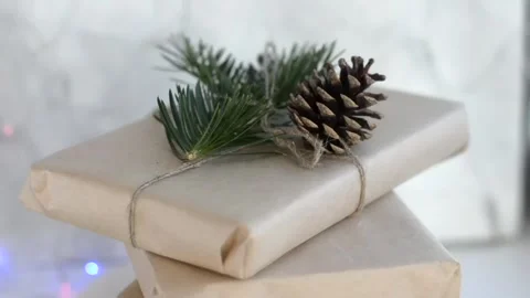 Zero waste and no plastic natural decor gifts Stock Footage 166071085