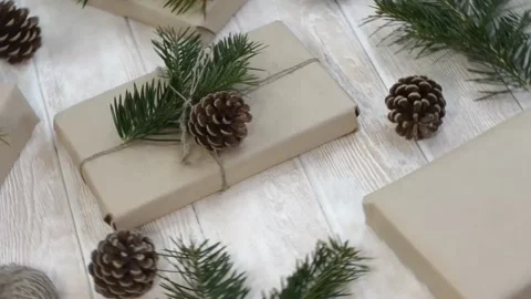 Zero waste and no plastic natural decor gifts Stock Footage 166071087