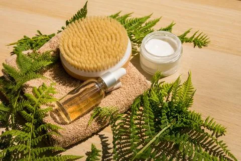 Zero waste bathroom accessories , spa body care concept. Eco-friendly lifestyle Stock Photos