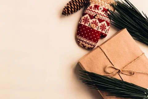 Zero waste Christmas flat lay.  Foto stock