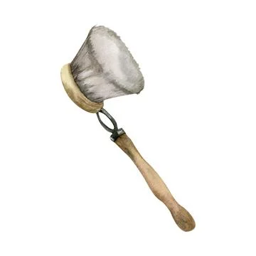 Zero waste cleaning brush with wooden handle. Hand drawn eco, environmentally Illustrazione stock