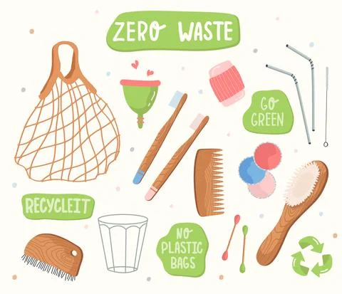 Zero waste collection. Stockillustratie