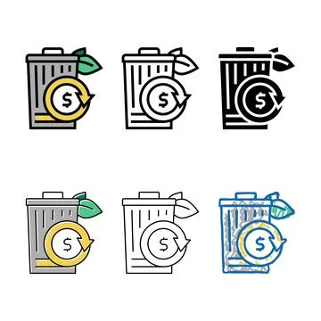 Zero waste color concepts icon vector Stock Illustration