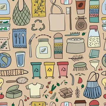 Zero waste. Concept art. Hand drawn for your design Stock Illustration