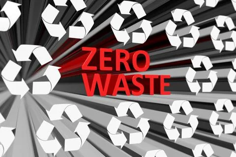 ZERO WASTE concept blurred background 3d render illustration 스톡 일러스트