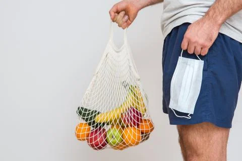 Zero waste concept with copy space. Delivery service. Stock Photos