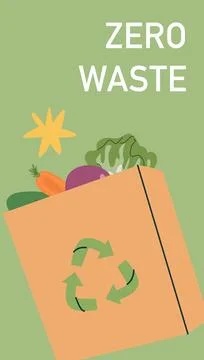 Zero waste concept eco poster Stock Illustration
