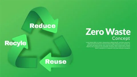 Zero waste concept   go green and eco friendly vector illustration Stock Illustration