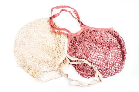 Zero waste concept inspired flatlay with string bags Stock Photos