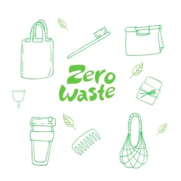 Zero waste concept letttering Stock Illustration