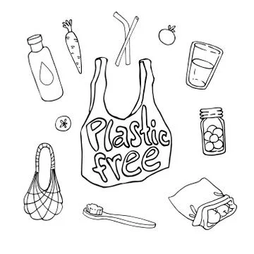 Zero waste concept plastic free Stock Illustration