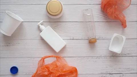 Zero waste concept refuse plastic. Green and conscious lifestyle concept Stock Footage 166533710