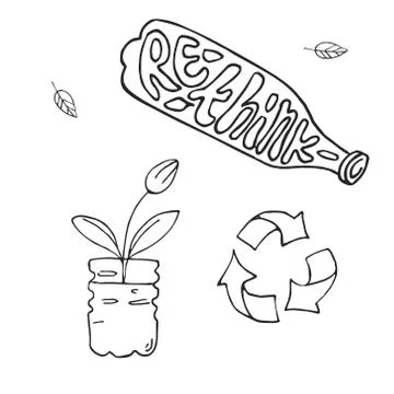 Zero waste concept rethink Stock Illustration