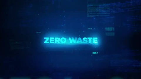 Zero Waste concept technology futuristic data background v02 Video stock 343331771