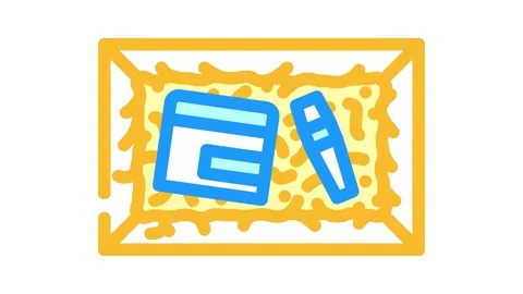 Zero waste cosmetic packaging color icon animation Stock Footage 327258354