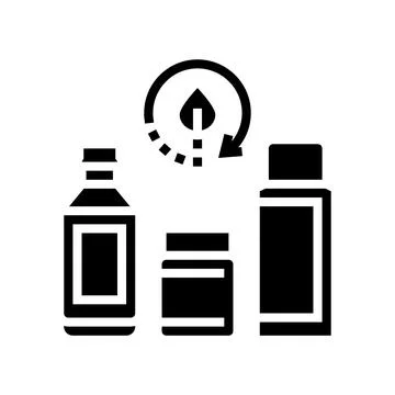 Zero waste cosmetic packaging glyph icon vector illustration Stock Illustration