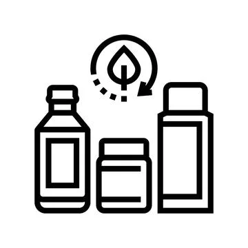 Zero waste cosmetic packaging line icon vector illustration Ilustración de archivo