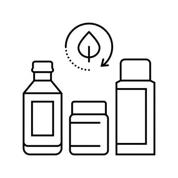 Zero waste cosmetic packaging line icon vector illustration Stock Illustration