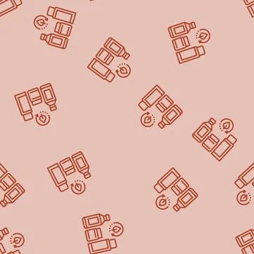 Zero waste cosmetic packaging line seamless pattern Ilustración de archivo