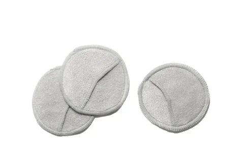 Zero waste eco friendly reusable handmade cosmetic pads made from cotton fabr Stock Photos