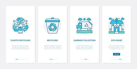 Zero waste, eco recycling technology to save ecology UX, UI mobile app page Stock Illustration