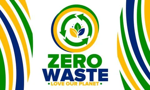 Zero Waste. Ecology poster. Refuse and Reduce. To Reuse and Recycle. Vector art Stock Illustration