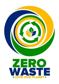 Zero Waste. Ecology poster. Refuse and Reduce. To Reuse and Recycle. Vector art Stock Illustration