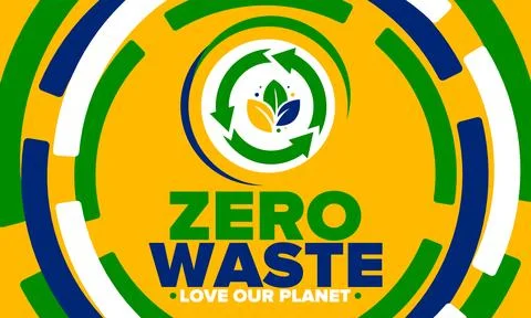 Zero Waste. Ecology poster. Refuse and Reduce. To Reuse and Recycle. Vector art Stock Illustration