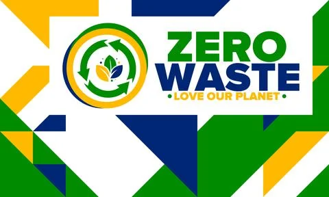 Zero Waste. Ecology poster. Refuse and Reduce. To Reuse and Recycle. Vector art Stock Illustration